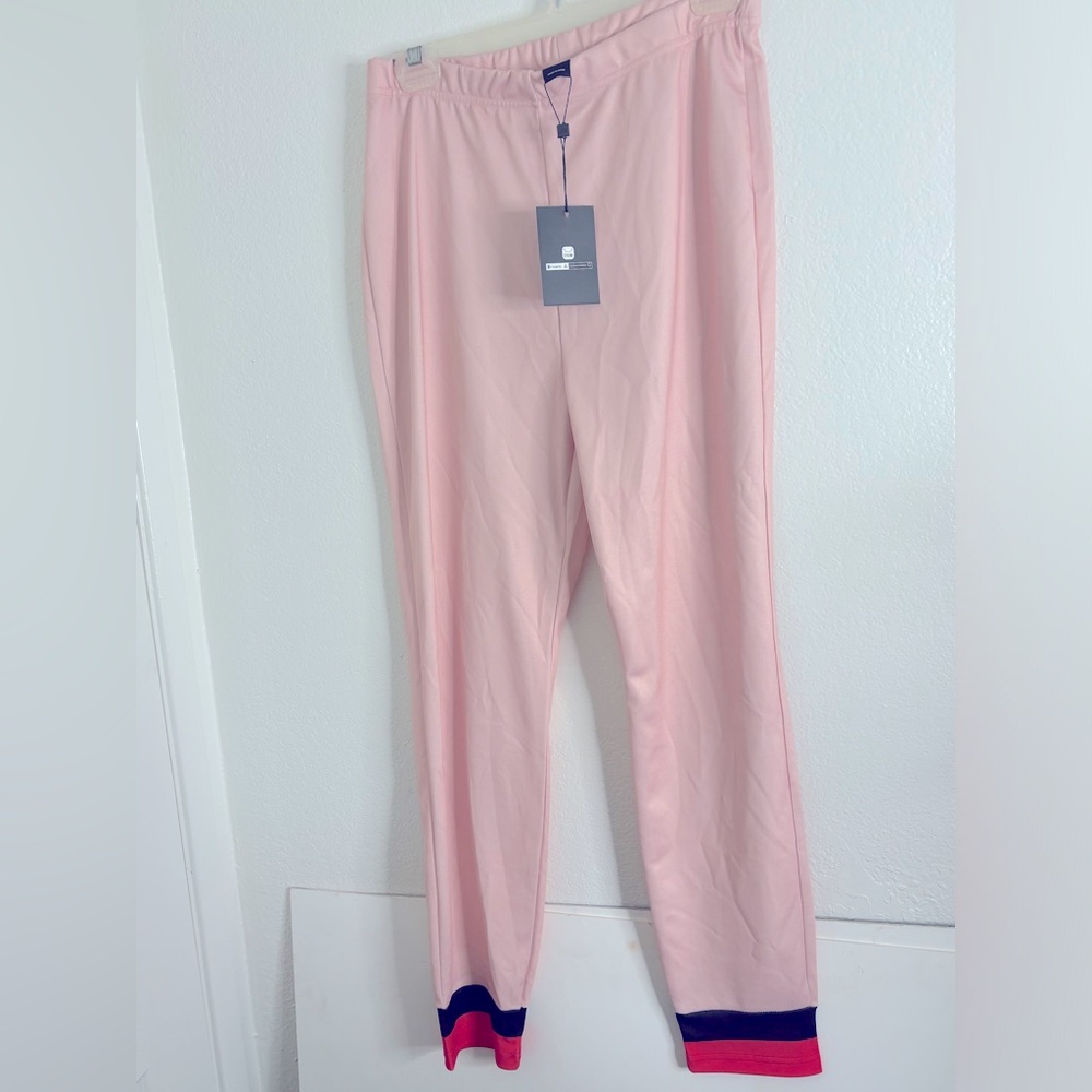 NWT STYLEWE Tappered Jogger Pants Women’s Large Pink with Stripe Details